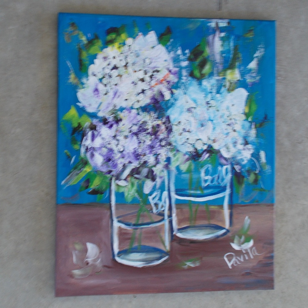 Original " Dancing Floral" acrylic painting 16x20"